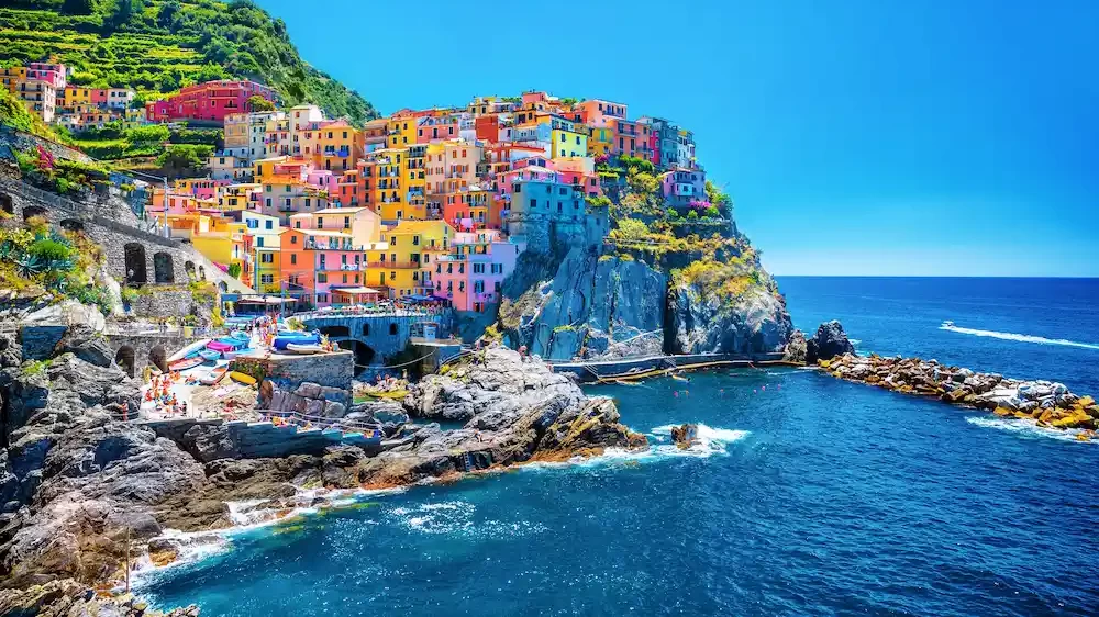 Beautiful colorful sea town