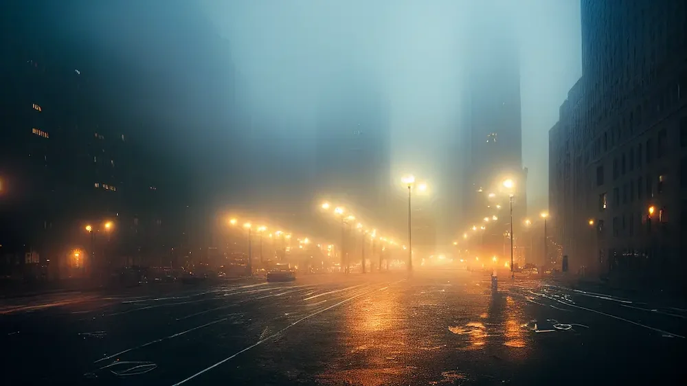 City in the fog