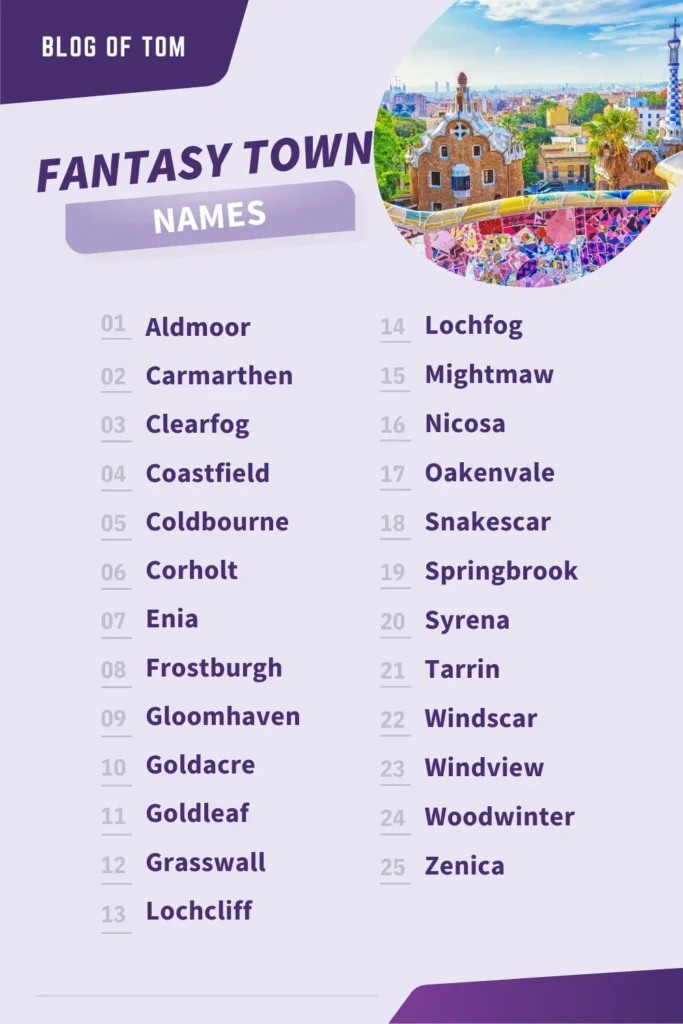 Fantasy Town Names Infographic