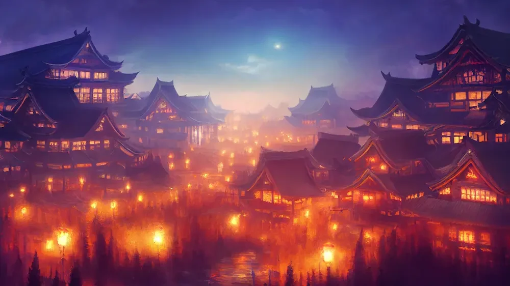 Japanese fantasy town