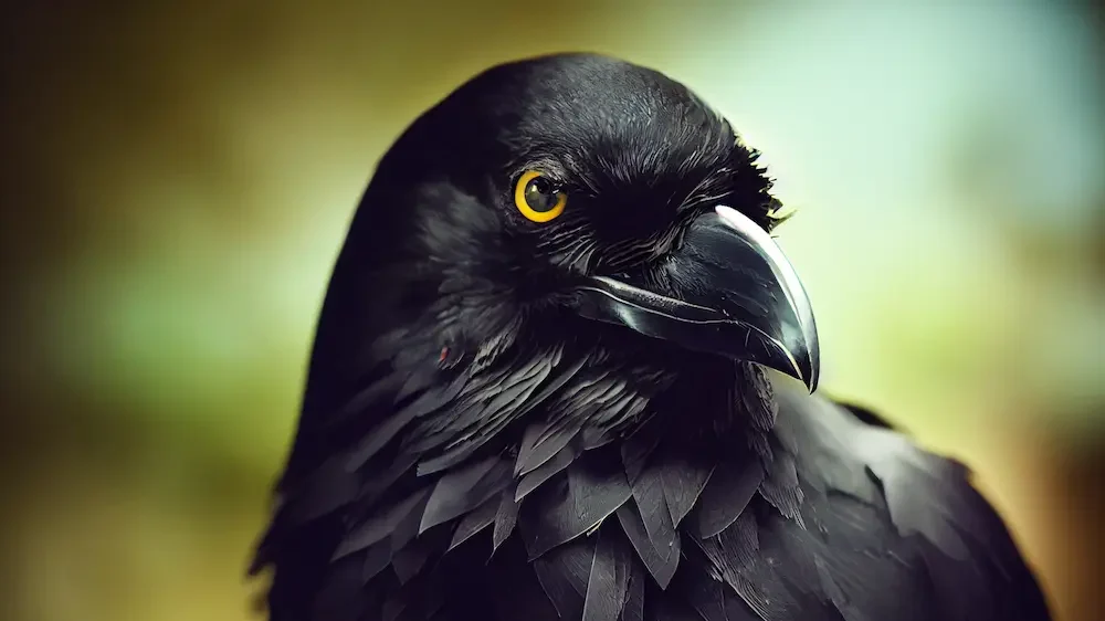 Artistic portrait of a raven