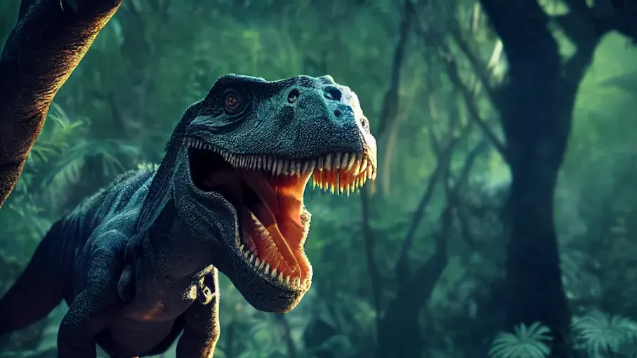 Close up of a Tyrannosaurus