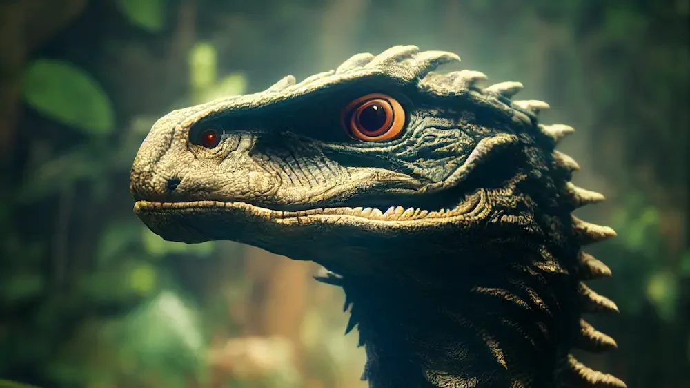 Close up of a velociraptor