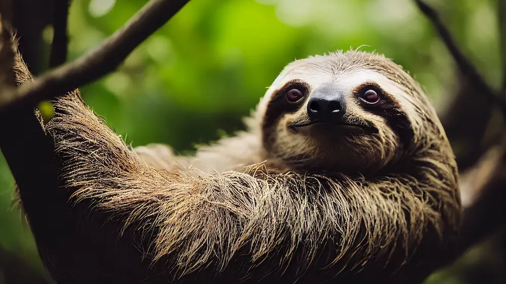 A cute sloth in the jungle