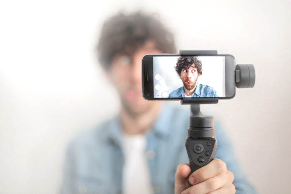 Influencer social media camera filming