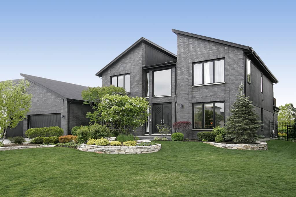 Modern gray brick home