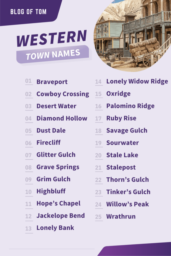 Western Town Names Infographic
