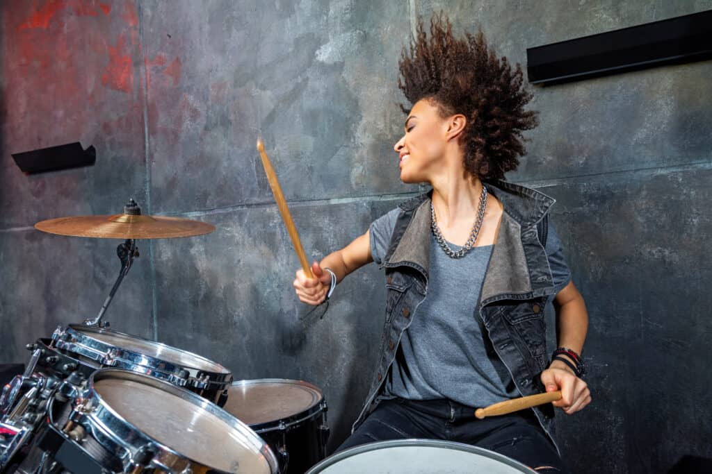 Music band drummer