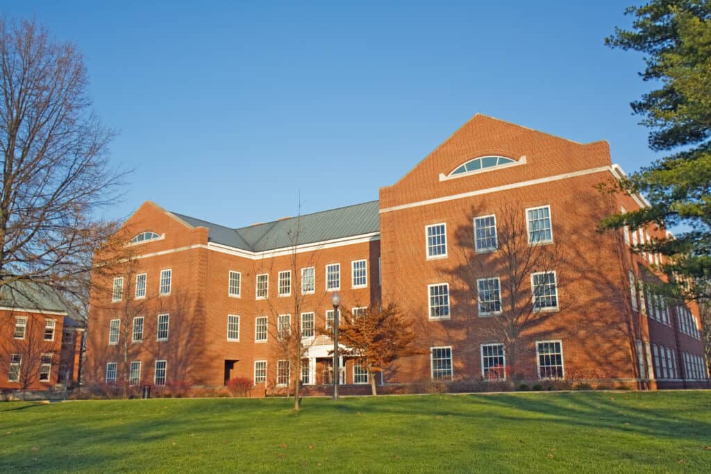 Building on a college campus in Indiana