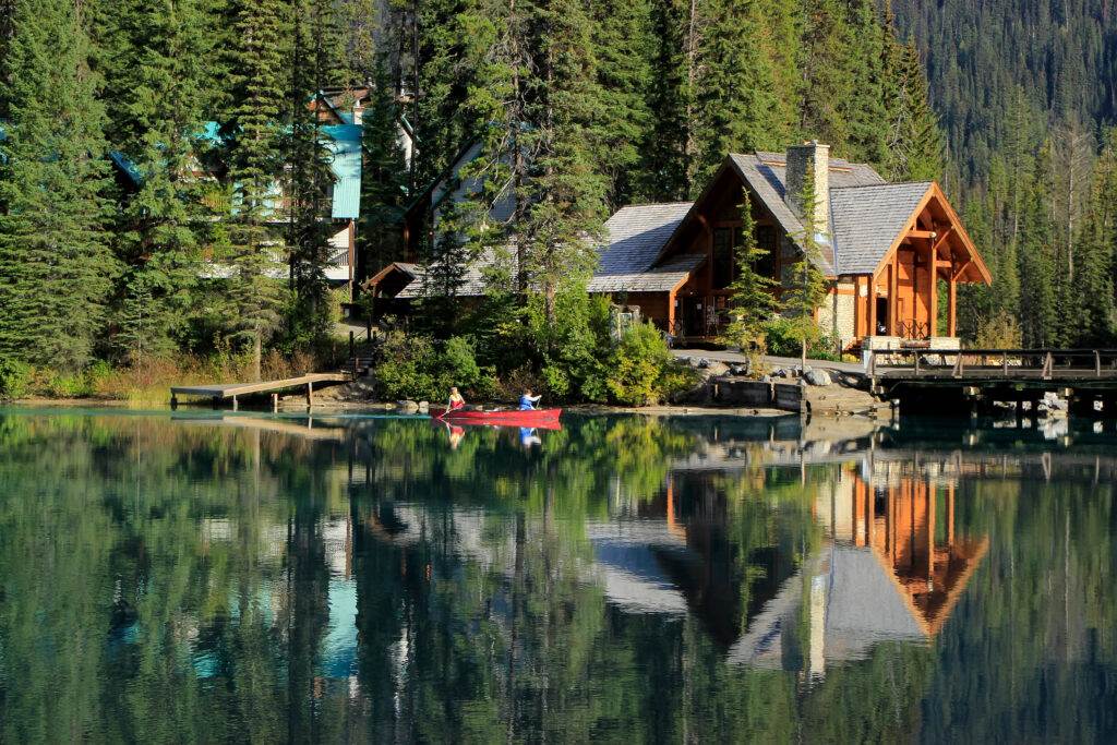 Wooden house at Emerald Lake, Yoho National Park, Canada