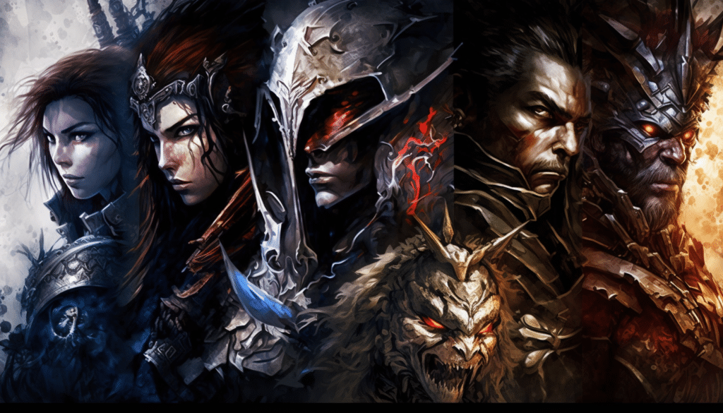A group of characters from the game warcraft.