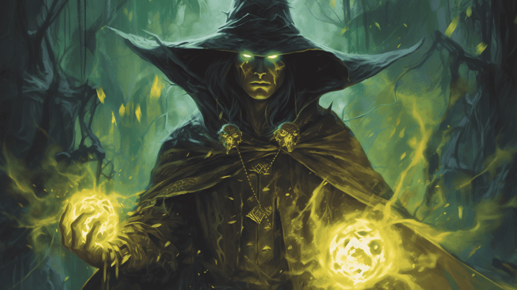 A man in a cloak holding two golden balls.