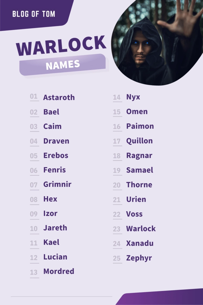 Warlock Names Infographic