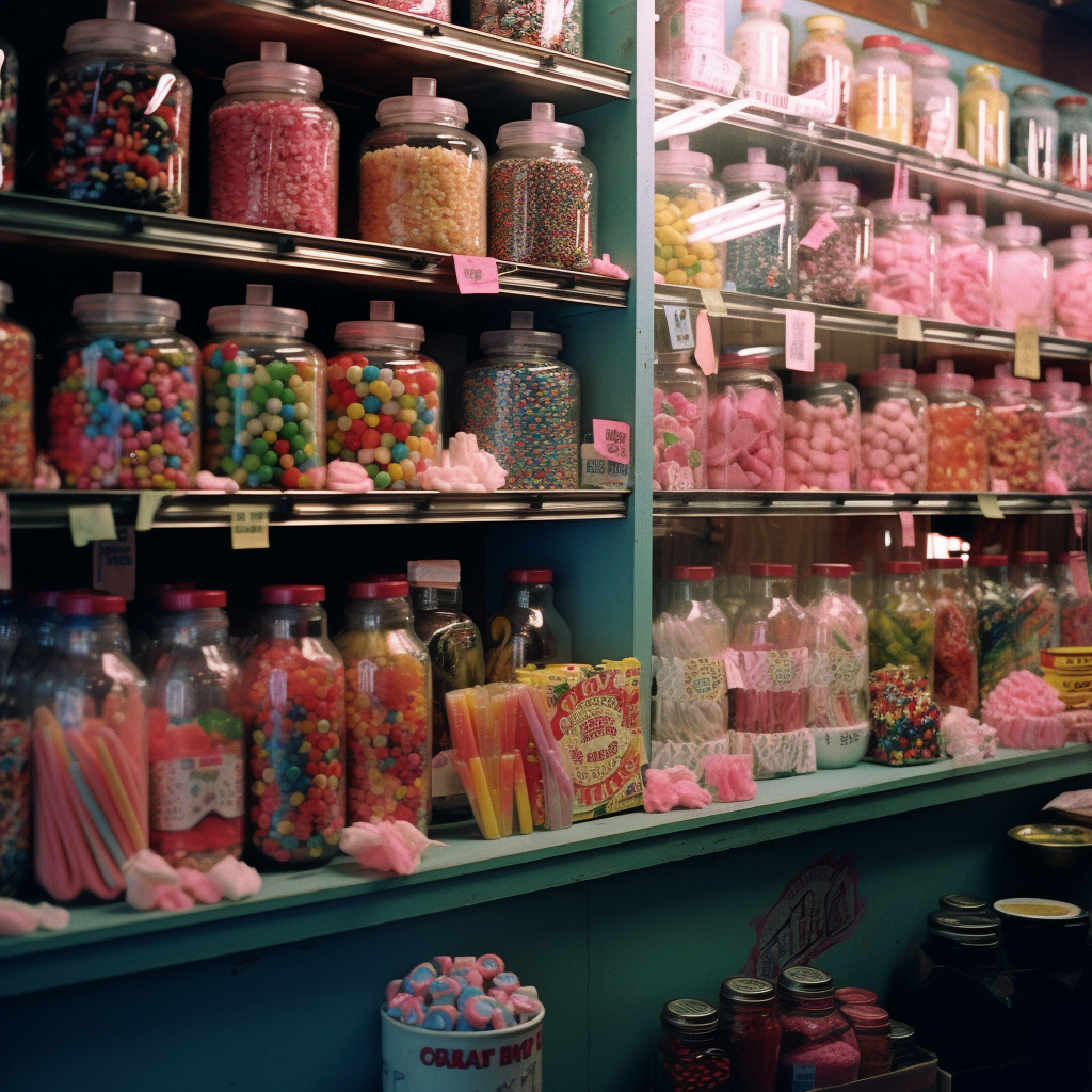 A candy store with a lot of candy.