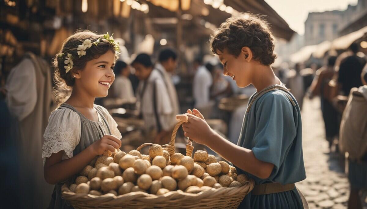 Ancient Roman Girl and Boy