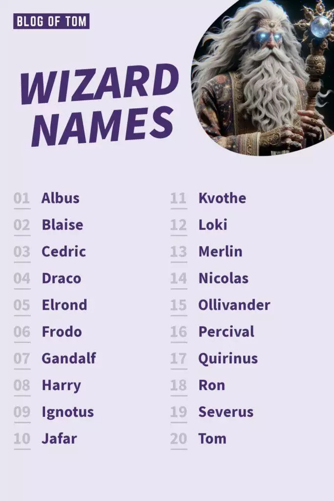 wizard names Infographic